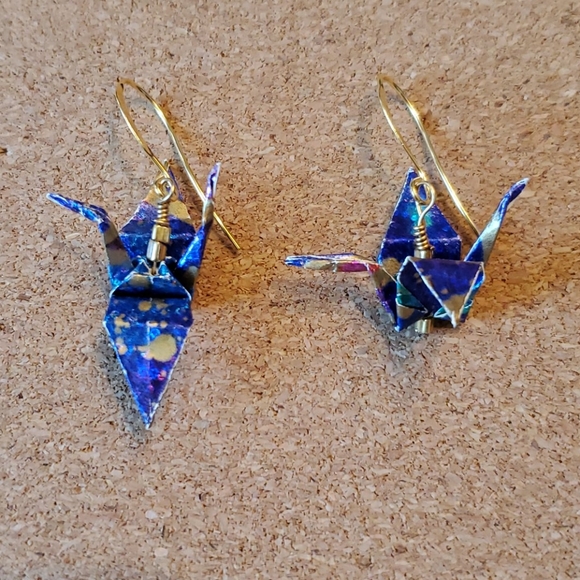 Hand Made Origami Earrings - Picture 2 of 4